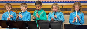 Recorders are played by students during a Shakespeare Festival Green Show.